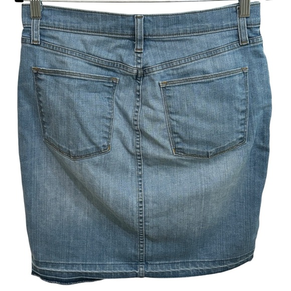 J Crew Frayed Raw Hem Denim Pencil Skirt Size 28 - Picture 3 of 10